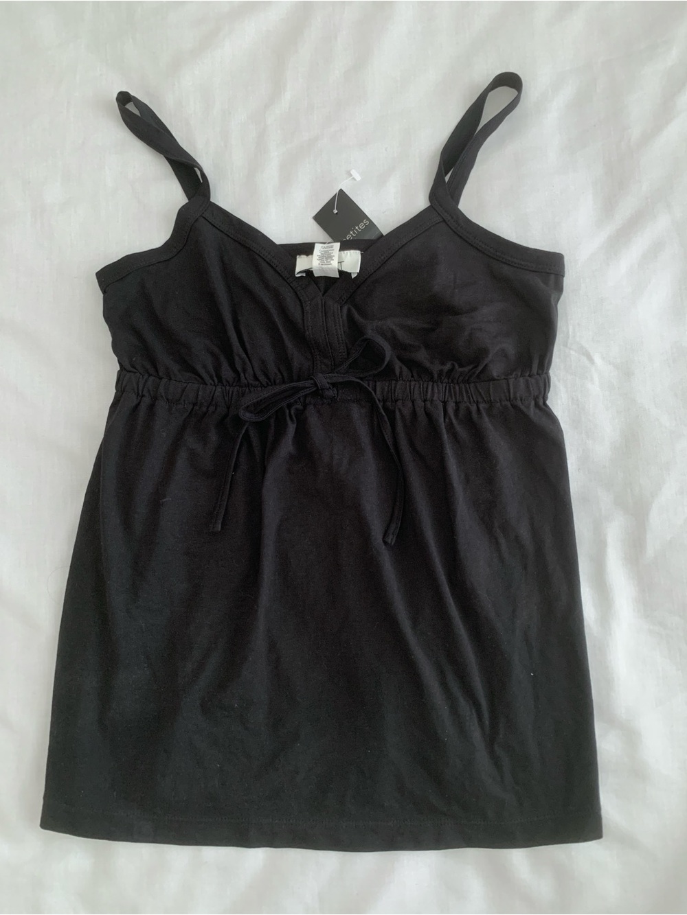 LOFT Petites NWT Black Cami Babydoll Tank Top Size XSP